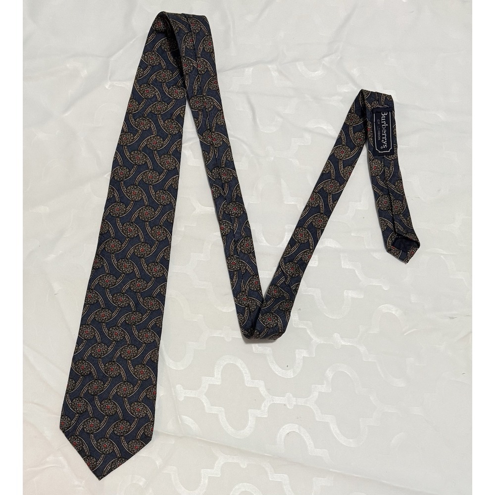 BURBERRYS Of London Men's Silk Tie 56" Long 4" Wide Neckties Made In Italy‎